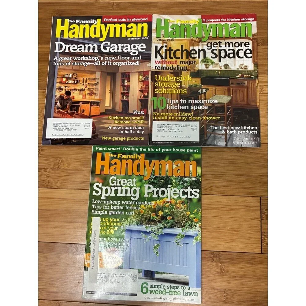 VTG Family Handyman Magazine Bundle 3 Issues 2005 Crafts DIY Y2K